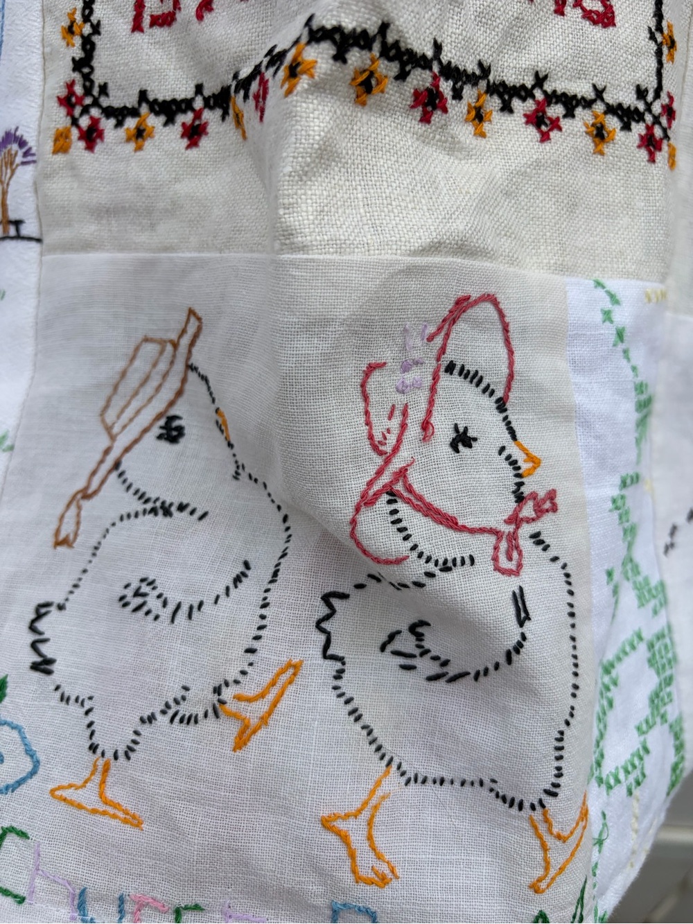 NWT Leeba Marks Dead Stock Vintage Tablecloth Hand Embroidered Blouse Cottage - Picture 13 of 15